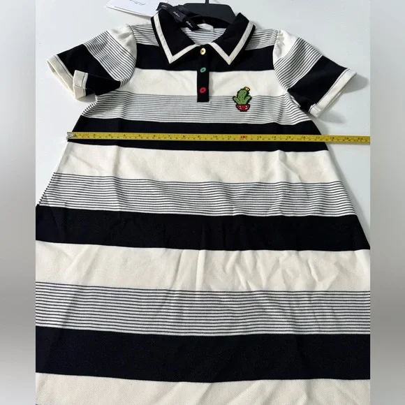 Girls NWT Casual Polo Style Striped Collared Dress with Cactus Patch Size 8-10 - Picture 11 of 16